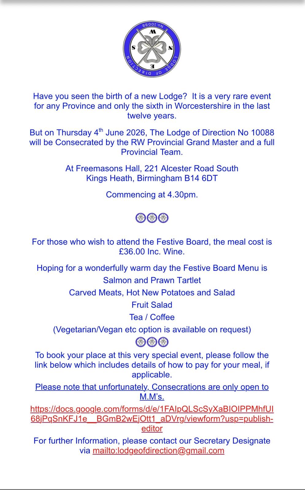 New Lodge Consecration